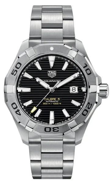  Shop Authentic Tag Heuer Aquaracer Automatic Black Dial Silver Steel Strap Watch for Men - WAY2010.BA0927 - Luxxuri