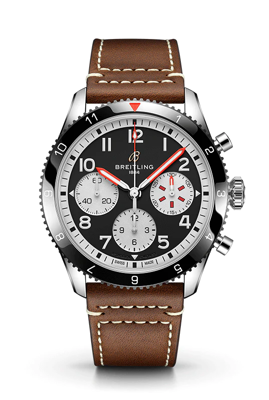  Shop Authentic Breitling Avi Chronograph 42 Mosquito Black Dial Brown Leather Strap Watch for Men - Y233801A1B1X1 - Luxxuri