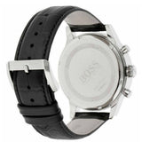  Shop Authentic Hugo Boss Aeroliner Chronograph Black Dial Black Leather Strap Watch For Men - 1512448 - Luxxuri