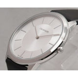  Shop Authentic Calvin Klein Minimalist White Dial Black Leather Strap Watch for Men - K3M211C6 - Luxxuri