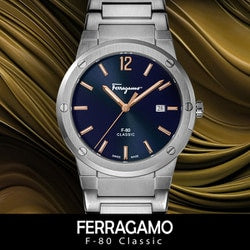  Shop Authentic Salvatore Ferragamo F-80 Classic Black Dial Silver Steel Strap Watch for Men - SFDT02423 - Luxxuri
