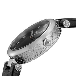  Shop Authentic Gucci Diamantissima Diamonds Black Dial Black Leather Strap Watch For Women - YA141403 - Luxxuri