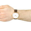  Shop Authentic Calvin Klein Even Silver Dial Brown Leather Strap Watch for Men - K7B216G6 - Luxxuri