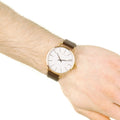  Shop Authentic Calvin Klein Even Silver Dial Brown Leather Strap Watch for Men - K7B216G6 - Luxxuri