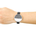  Shop Authentic Calvin Klein Rise White Grey Dial Black Leather Strap Watch for Women - K7A231C3 - Luxxuri