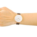  Shop Authentic Calvin Klein Even White Dial Brown Leather Strap Watch for Women - K7B236G6 - Luxxuri