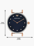  Shop Authentic Emporio Armani Gianni T Bar Analog Blue Dial Black Leather Strap Watch For Women - AR1989 - Luxxuri