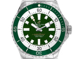  Shop Authentic Breitling Superocean Automatic 44mm Navy Green Dial Green Rubber Strap Watch for Men - A17376A31L1A1 - Luxxuri