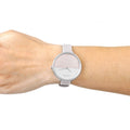  Shop Authentic Calvin Klein Rise White Beige Dial Beige Leather Strap Watch for Women - K7A231XH - Luxxuri