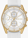  Shop Authentic Michael Kors Hadyn Chronograph White Dial White Rubber Strap Watch for Women - MK7484 - Luxxuri