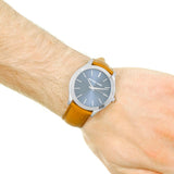  Shop Authentic Michael Kors Slim Runway Analog Blue Dial Brown Leather Strap Watch For Men - MK8508 - Luxxuri