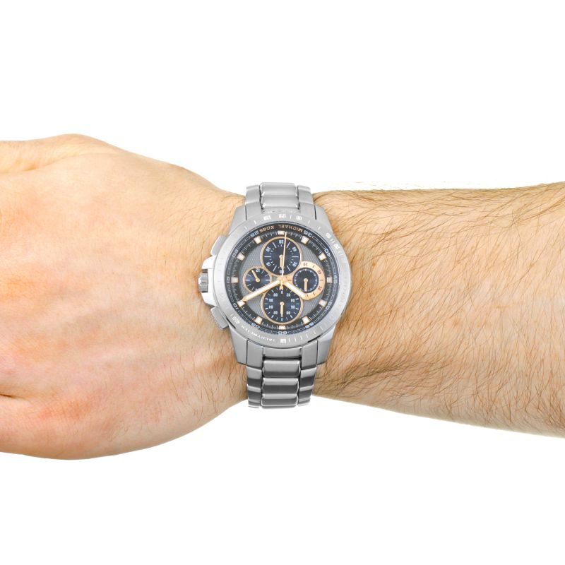  Shop Authentic Michael Kors Ryker Chronograph Black Dial Silver Steel Strap Watch For Men - MK8528 - Luxxuri