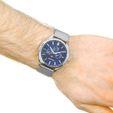  Shop Authentic Tommy Hilfiger Oliver Quartz Blue Dial Silver Mesh Bracelet Watch for Men - 1791302 - Luxxuri