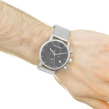  Shop Authentic Calvin Klein City Chronograph Black Dial Silver Mesh Bracelet Watch for Men - K2G27121 - Luxxuri