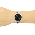  Shop Authentic Calvin Klein Graphic Black Dial Silver Steel Strap Watch for Women - K7E23141 - Luxxuri