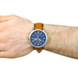  Shop Authentic Fossil Townsman Chronograph Blue Dial Brown Leather Strap Watch for Men - FS5279 - Luxxuri