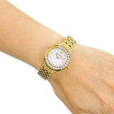  Shop Authentic Swarovski Lovely Crystals White Dial Gold Steel Strap Watch for Women - 5242895 - Luxxuri