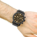  Shop Authentic Fossil Nate Chrongraph Ion Plated Black Dial Black Steel Strap Watch for Men - JR1356 - Luxxuri
