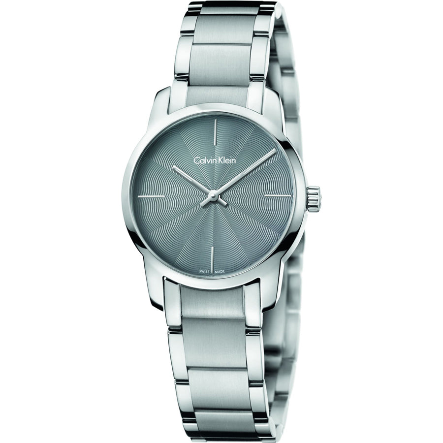  Shop Authentic Calvin Klein City Grey Dial Silver Steel Strap Watch for Women - K2G23144 - Luxxuri