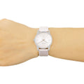  Shop Authentic Calvin Klein City White Dial White Leather Strap Watch for Women - K2G231XH - Luxxuri
