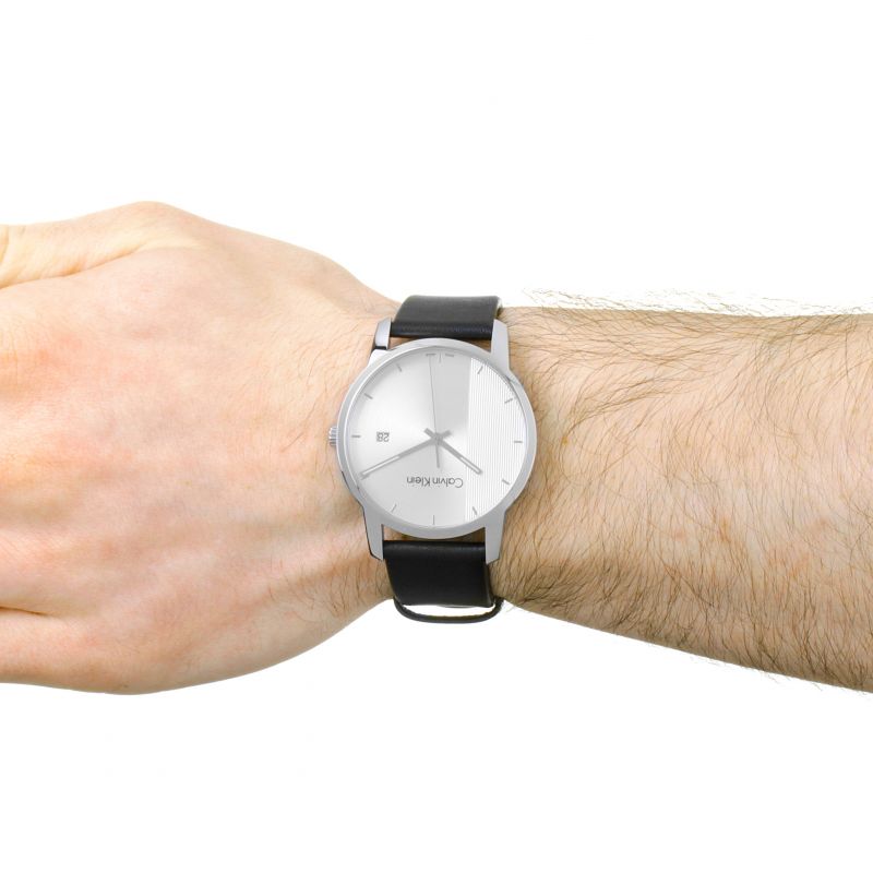  Shop Authentic Calvin Klein City Silver Dial Black Steel Strap Watch for Men - K2G2G1CX - Luxxuri