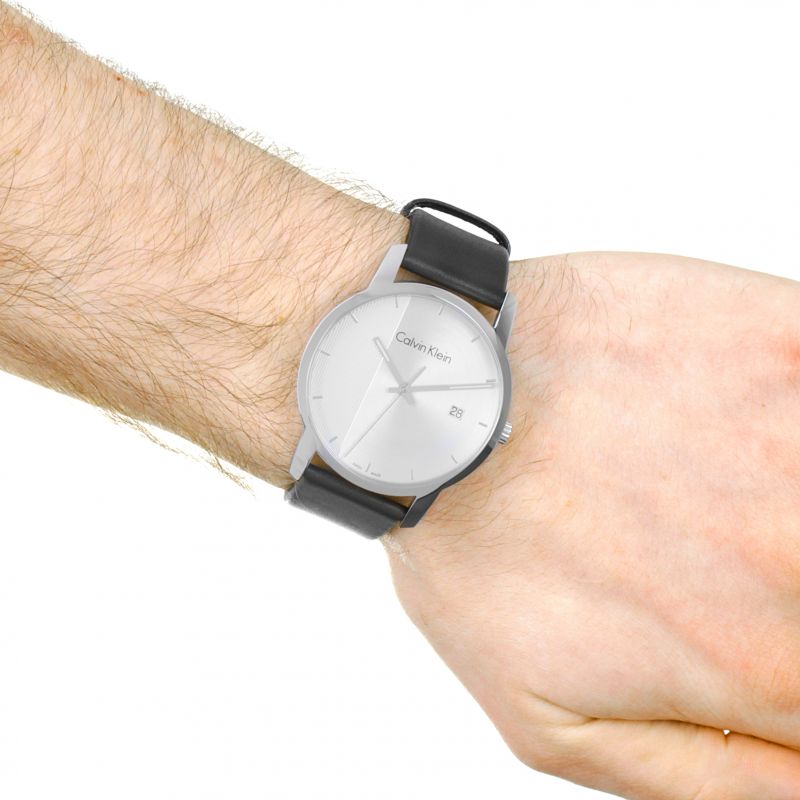 Shop Authentic Calvin Klein City Silver Dial Black Steel Strap Watch for Men - K2G2G1CX - Luxxuri