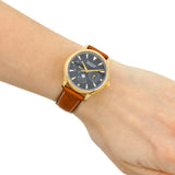  Shop Authentic Movado Heritage Celestograf Navy Blue Dial Brown Leather Strap Watch For Women - 3650010 - Luxxuri