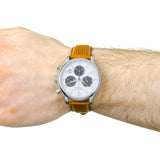  Shop Authentic Movado Heritage Calendoplan Chronograph White Dial Brown Leather Strap Watch for Men - 3650008 - Luxxuri