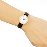  Shop Authentic Movado Ultra Slim White Dial Brown Leather Strap Watch For Women - 0607096 - Luxxuri