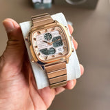  Shop Authentic Fossil Retro Analog-Digital Gold Dial Gold Steel Strap Watch for Men - FS5889 - Luxxuri