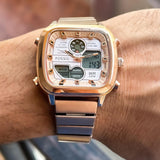  Shop Authentic Fossil Retro Analog-Digital Gold Dial Gold Steel Strap Watch for Men - FS5889 - Luxxuri