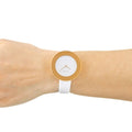  Shop Authentic Calvin Klein Chic White Dial White Leather Strap Watch for Women - K7N236K2 - Luxxuri