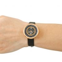 Shop Authentic Swarovski Crystalline Pure Black Dial Black Leather Strap Watch for Women - 5275043 - Luxxuri