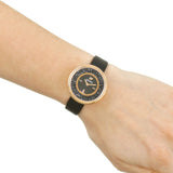  Shop Authentic Swarovski Crystalline Pure Black Dial Black Leather Strap Watch for Women - 5275043 - Luxxuri