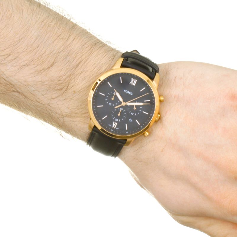  Shop Authentic Fossil Neutra Chronograph Black Dial Black Leather Strap Watch for Men - FS5381 - Luxxuri