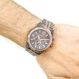  Shop Authentic Michael Kors Lexington Chronograph Black Dial Two Tone Steel Strap Watch for Men - MK8561 - Luxxuri