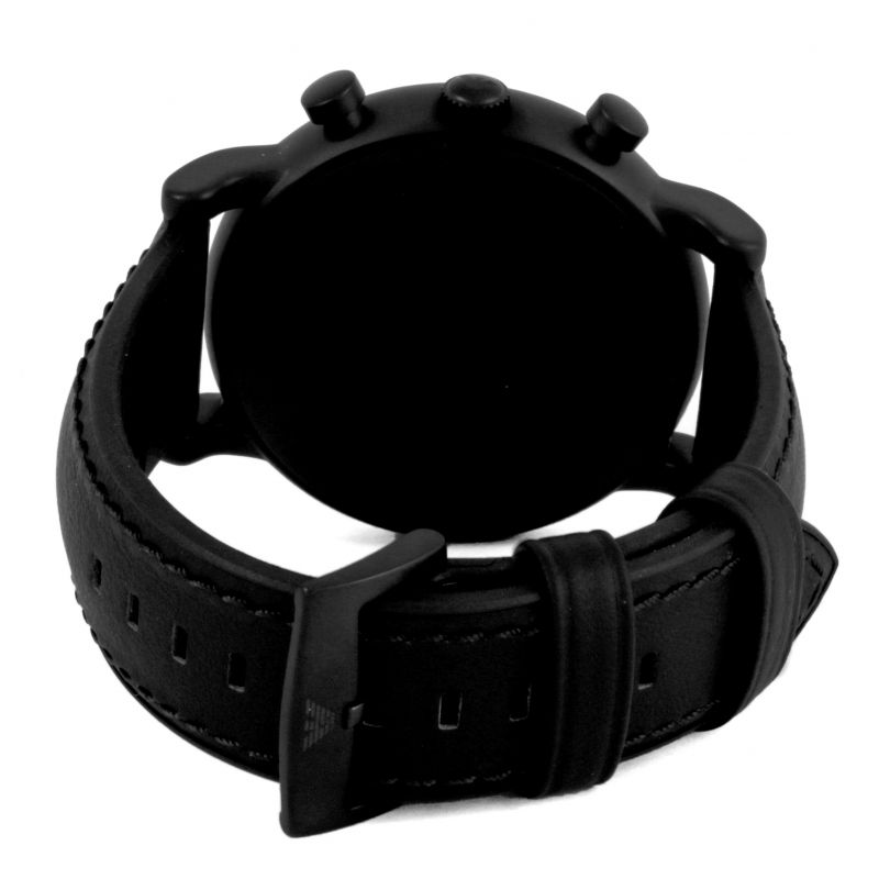  Shop Authentic Emporio Armani Luigi Chronohraph Black Dial Black Leather Strap Watch For Men - AR1970 - Luxxuri