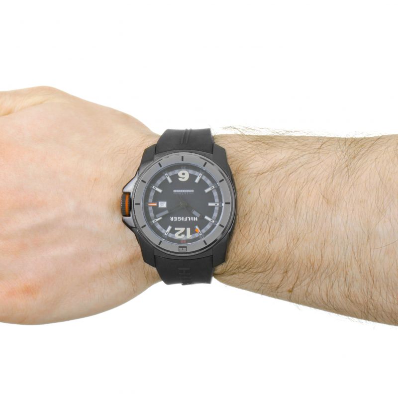  Shop Authentic Tommy Hilfiger Windsurf Black Dial Black Rubber Strap Watch for Men- 1791114 - Luxxuri