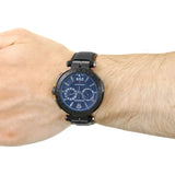  Shop Authentic Versace V-Racer Aion Chronograph Black Dial Black Leather Strap Watch for Men - VBR030017 - Luxxuri