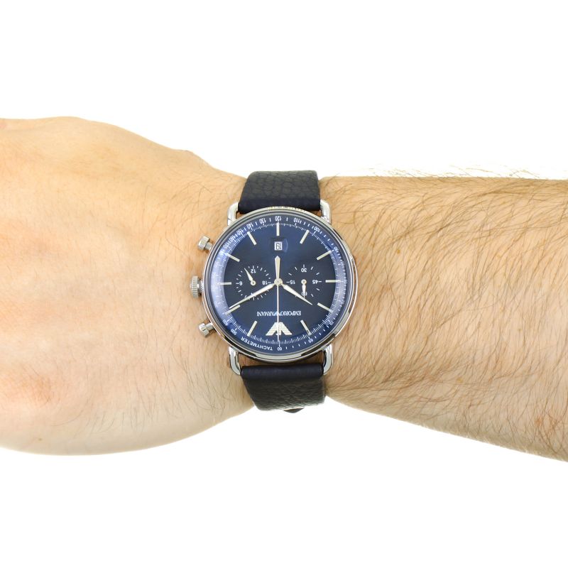  Shop Authentic Emporio Armani Aviator Blue Dial Blue Leather Strap Watch For Men - AR11105 - Luxxuri