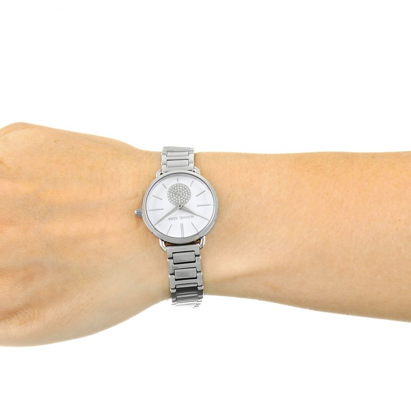  Shop Authentic Michael Kors Portia Quartz Silver Dial Silver Steel Strap Watch For Women - MK3837 - Luxxuri