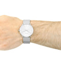  Shop Authentic Calvin Klein White Dial Silver Mesh Bracelet Watch for Women - K8M21126 - Luxxuri