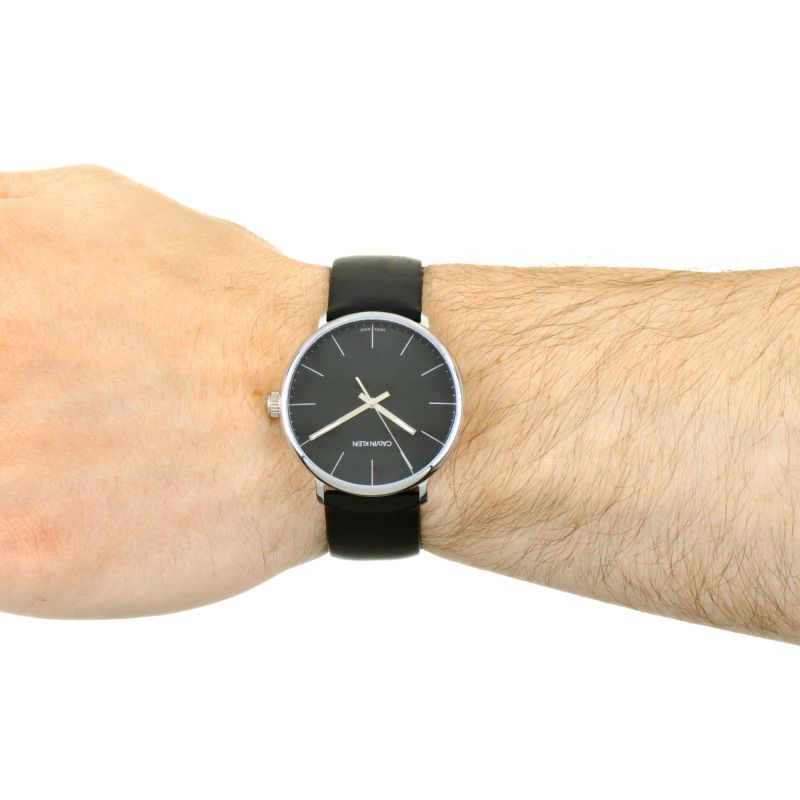  Shop Authentic Calvin Klein High Noon Quartz Black Dial Black Leather Strap Watch for Men - K8M211C1 - Luxxuri