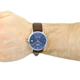  Shop Authentic Hugo Boss Corporal Blue Dial Brown Leather Strap Watch for Men - 151363 - Luxxuri