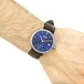  Shop Authentic Hugo Boss Corporal Blue Dial Brown Leather Strap Watch for Men - 151363 - Luxxuri