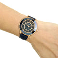 Shop Authentic Swarovski Octea Lux Blue Dial Blue Leather Strap Watch for Women - 5414413 - Luxxuri