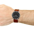 Coach Charles Blue Dial Brown Leather Strap Watch for Men - 14602151