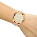  Shop Authentic Guess Wonderlust Beige Dial Pink Leather Strap Watch for Women - W1065L1 - Luxxuri