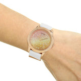  Shop Authentic Guess Crush Crystals Gold Dial White Rubber Strap Watch for Women - W1223L3 - Luxxuri