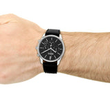  Shop Authentic Hugo Boss Time One Chronograph Black Dial Black Leather Strap Watch for Men - 1513430 - Luxxuri